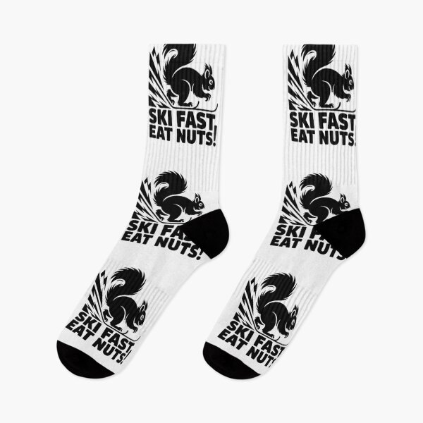 Item preview, Skiing Squirrel – Ski Fast Eat Nuts designed and sold by JessArty ⭐⭐⭐⭐⭐.