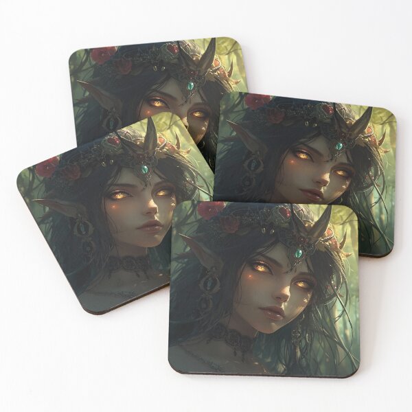 Item preview, Enchanted Forest Fae – Golden-Eyed Elf Portrait designed and sold by Edenglow Prints & Peculiars.