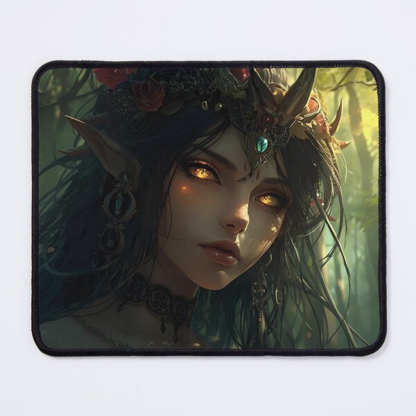 Item preview, Enchanted Forest Fae – Golden-Eyed Elf Portrait designed and sold by Edenglow Prints & Peculiars.