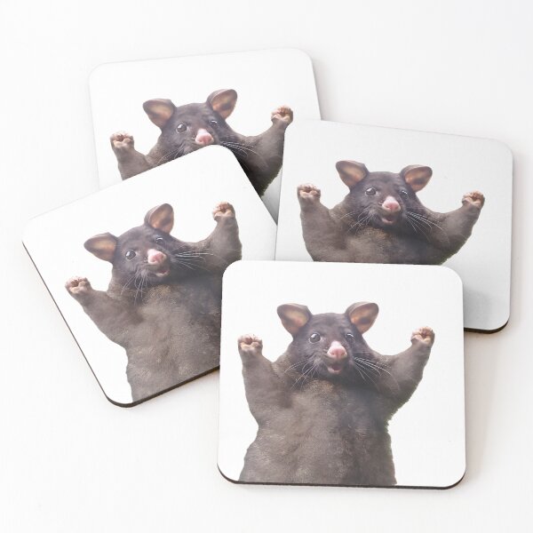 Item preview, A surprised-looking possum with its arms raised stands designed and sold by Innercosmic.