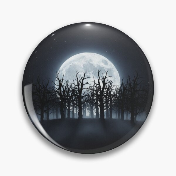 Artikelvorschau, Full Moon Forest Silhouette – Dark Gothic Night Scene entworfen und verkauft von RZandRaiDesigns.