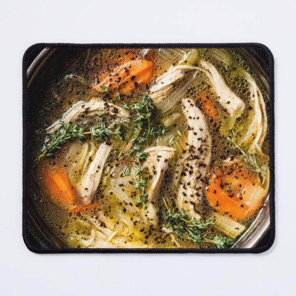 Item preview, Dramatic Chicken Soup Flat-Lay – Culinary Art Print designed and sold by TreatLLC.