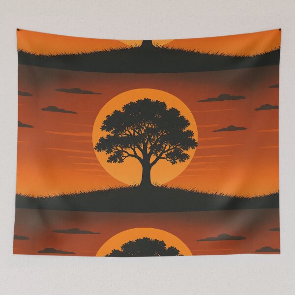 Item preview, Tree Silhouette Sunset Landscape designed and sold by SassyArtistry.