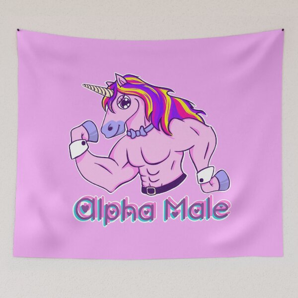 Item preview, Alpha male buff rainbow unicorn designed and sold by kawaicherrypi.
