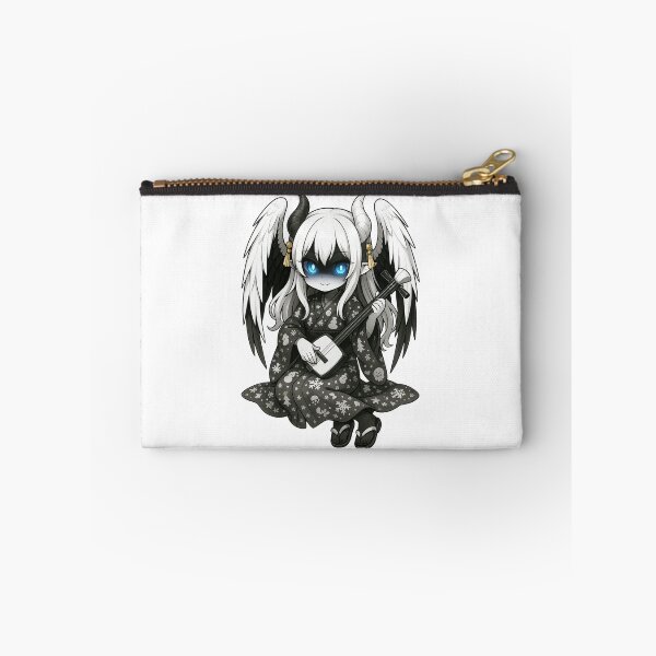 Item preview, Demonic Chibi Angel – Blue-Eyed Gothic Musician in Christmas Kimono designed and sold by KamiVerse.