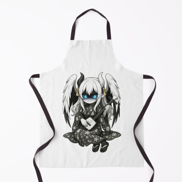 Item preview, Demonic Chibi Angel – Blue-Eyed Gothic Musician in Christmas Kimono designed and sold by KamiVerse.