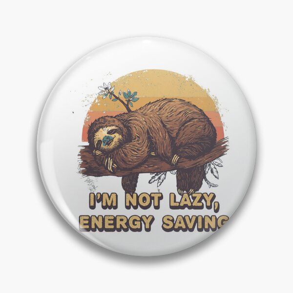 Artikelvorschau, Funny Sloth Doing Nothing – Retro Lazy Animal Humor Design entworfen und verkauft von FlorianDIY.