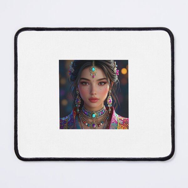 Item preview, Beautiful Indian Woman in Festival Attire – Cultural Portrait Art designed and sold by WhimsyByPaul.redbubble.com.