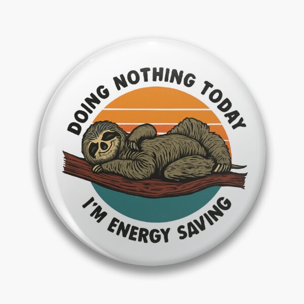 Artikelvorschau, Funny Sloth Doing Nothing – Retro Lazy Animal Humor Design entworfen und verkauft von FlorianDIY.