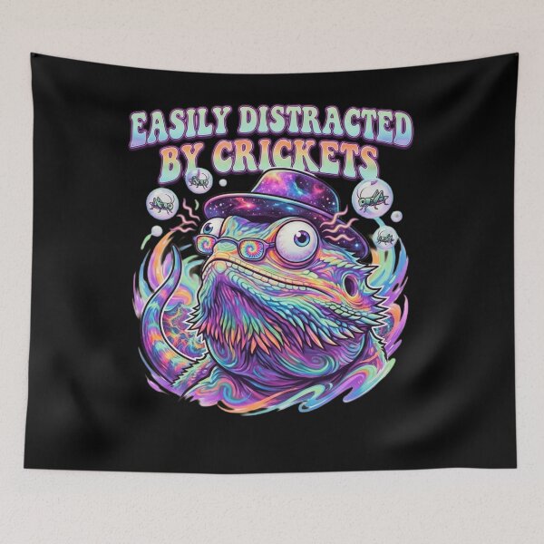 Item preview, Easily Distracted by Crickets Bearded Dragon Funny Reptile Design designed and sold by 519xdesign.