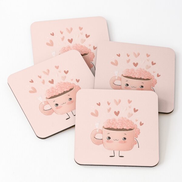 Item preview, Cute Brain Coffee Cup – Kawaii Self-Love Aesthetic, Mindfulness Mental Health Design designed and sold by PureBrain.