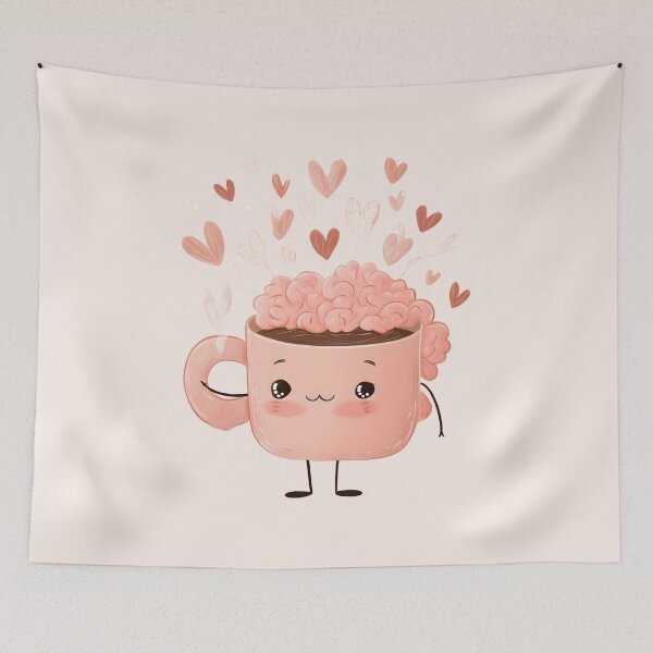 Item preview, Cute Brain Coffee Cup – Kawaii Self-Love Aesthetic, Mindfulness Mental Health Design designed and sold by PureBrain.