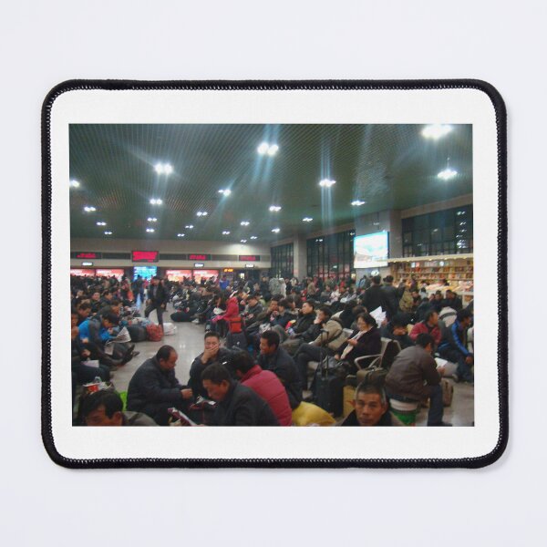 Item preview, Crowded Chinese Train Station designed and sold by WhimsyByPaul.redbubble.com.