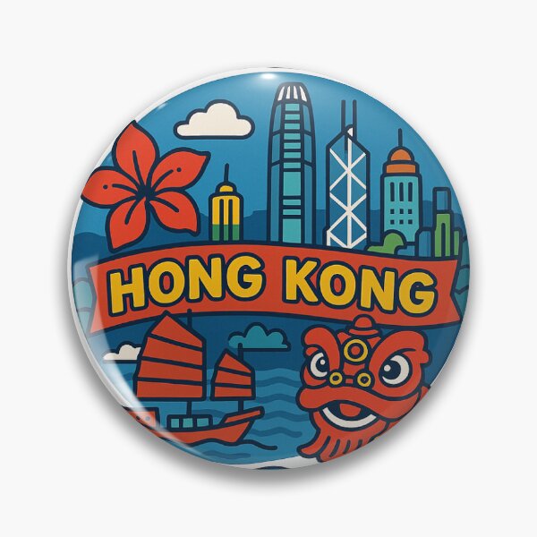 Item preview, Hong Kong Skyline Retro Clock with Cute Numbers designed and sold by Myōhō Print Co..