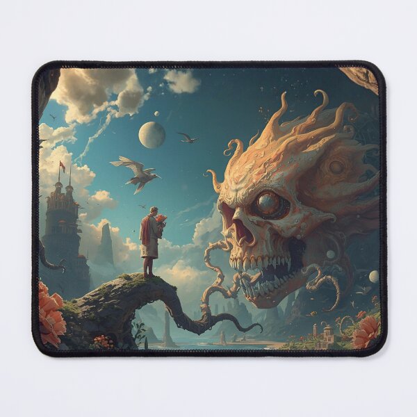 Item preview, Skull of the Celestial Leviathan – Surreal Fantasy Landscape designed and sold by Edenglow Prints & Peculiars.