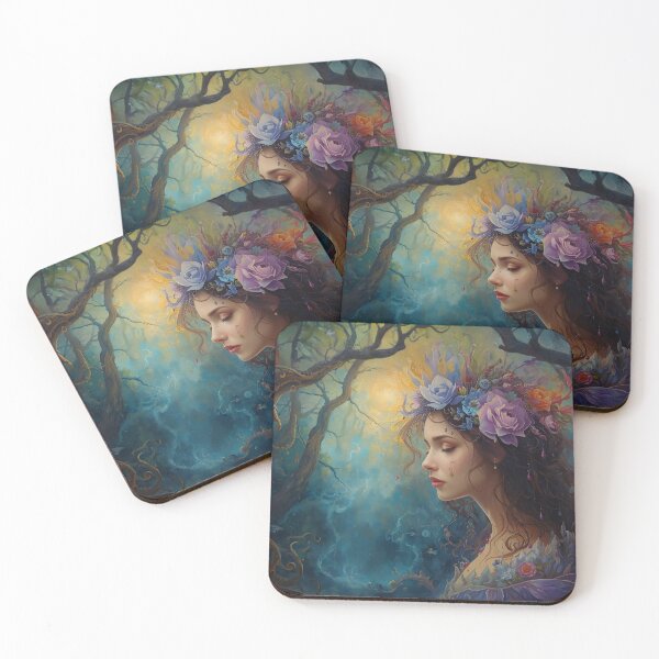 Item preview, “Moonlit Garden Muse – Enchanted Forest Portrait” designed and sold by Edenglow Prints & Peculiars.