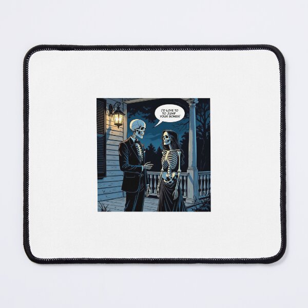 Item preview, Skeleton Couple on a Halloween Date – Romantic Gothic Skeleton Art designed and sold by WhimsyByPaul.redbubble.com.