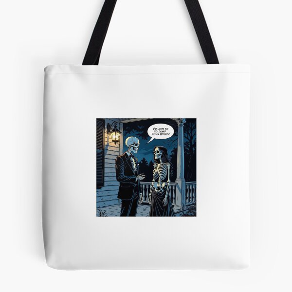 Item preview, Skeleton Couple on a Halloween Date – Romantic Gothic Skeleton Art designed and sold by WhimsyByPaul.redbubble.com.