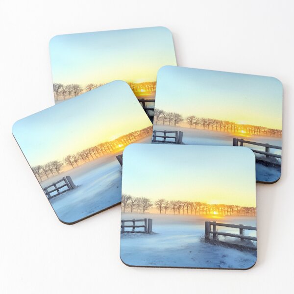 Item preview, Winter landscape with sunrise designed and sold by sid1802.