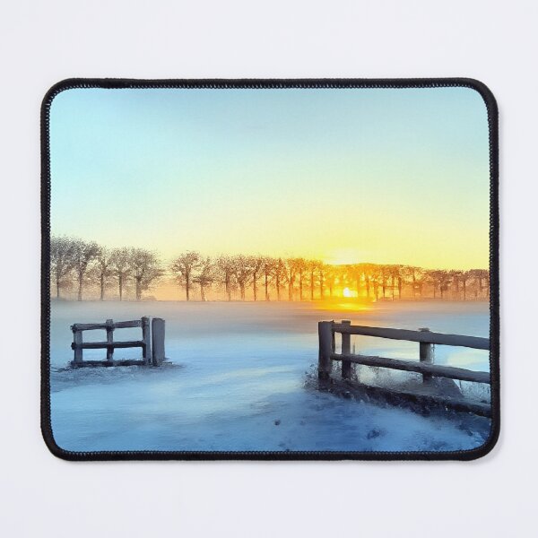 Item preview, Winter landscape with sunrise designed and sold by sid1802.