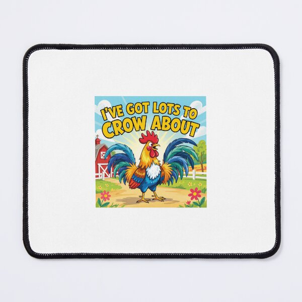 Item preview, Exuberant Rooster – Colorful Farm Animal Illustration, Crowing Barnyard Chicken Art designed and sold by WhimsyByPaul.redbubble.com.