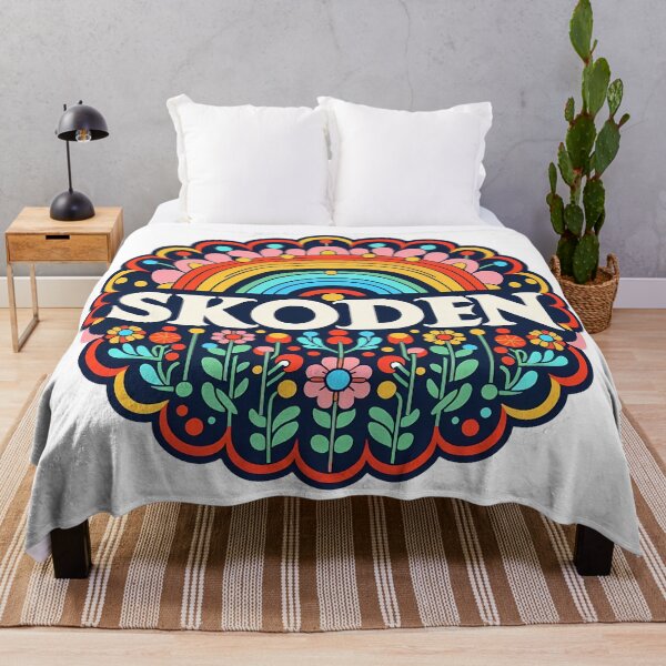 Item preview, SKODEN Bold Rainbow Folk Art – Scandinavian Folk Art by heidiannemorris © designed and sold by FOLK ART FUSION by heidiannemorris.