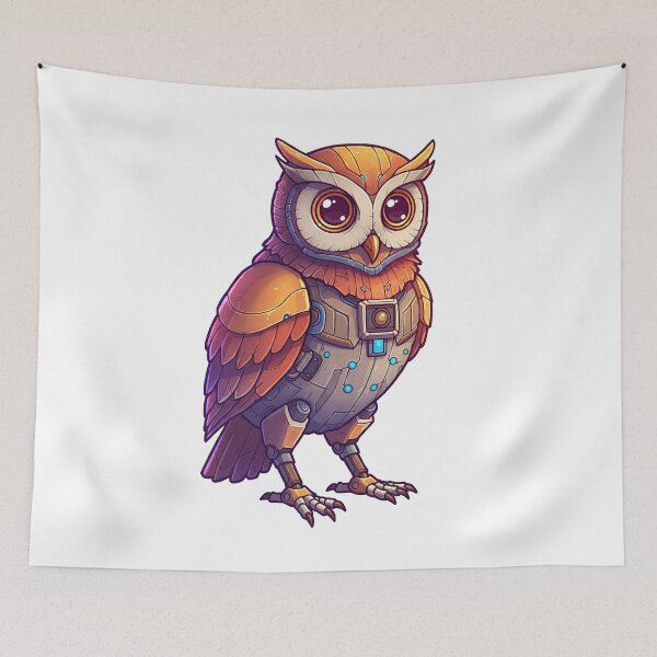 Item preview, Colorful Robot Owl Watercolor designed and sold by TeeARTHY.