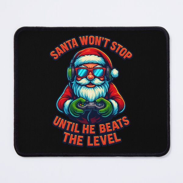 Item preview, Santa Won’t Stop Until He Beats the Level – Christmas Gamer Shirt designed and sold by SVALANART.