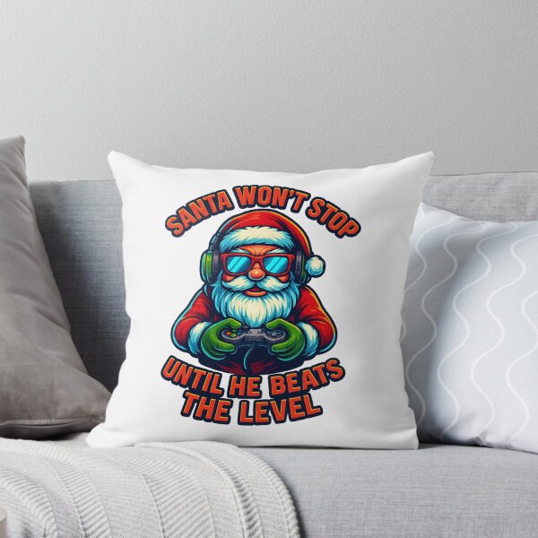 Item preview, Santa Won’t Stop Until He Beats the Level – Christmas Gamer Shirt designed and sold by SVALANART.