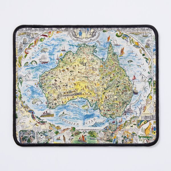 Item preview, Antique Map of Australia, Patriotism and Resources designed and sold by sunrisecoast.