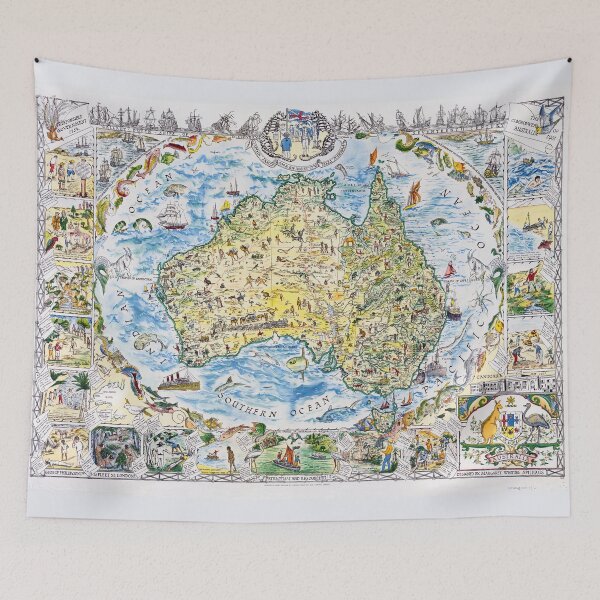 Item preview, Antique Map of Australia, Patriotism and Resources designed and sold by sunrisecoast.