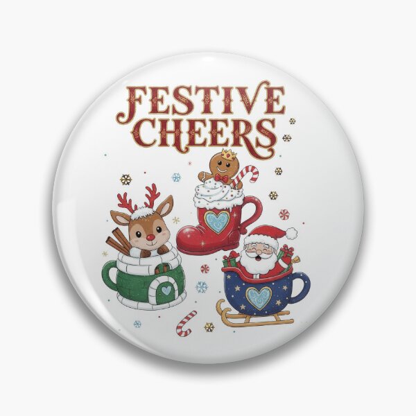 Item preview, Festive Cheers Cute Christmas Characters In Cocoa Mugs designed and sold by zoughlal.