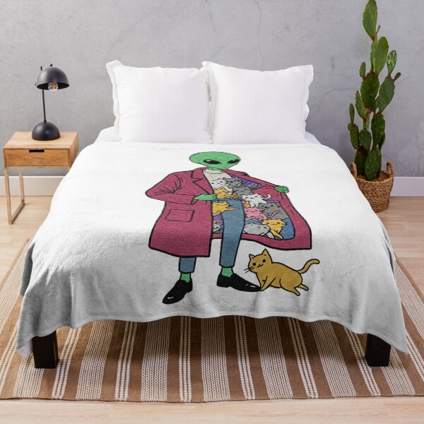 Item preview, Cool Alien Wearing Coat and Carrying Cats designed and sold by TeeARTHY.