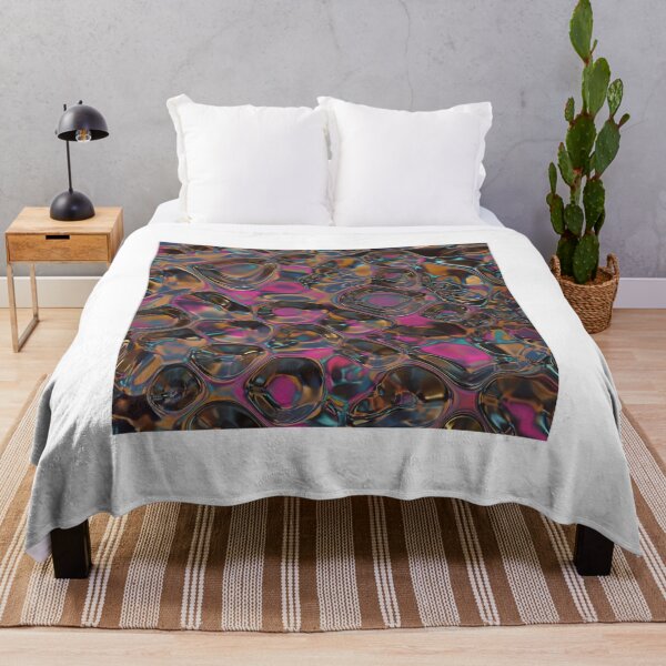Item preview, Iridescent Cellular Texture - Liquid Metal Honeycomb Bubbles Pattern - Dark Abstract Art designed and sold by Badis Mardessi.