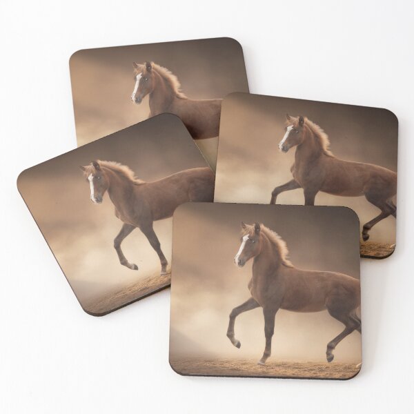 Item preview, Portrait of a red foal against a soft golden-brown light background designed and sold by Julia Shepeleva.