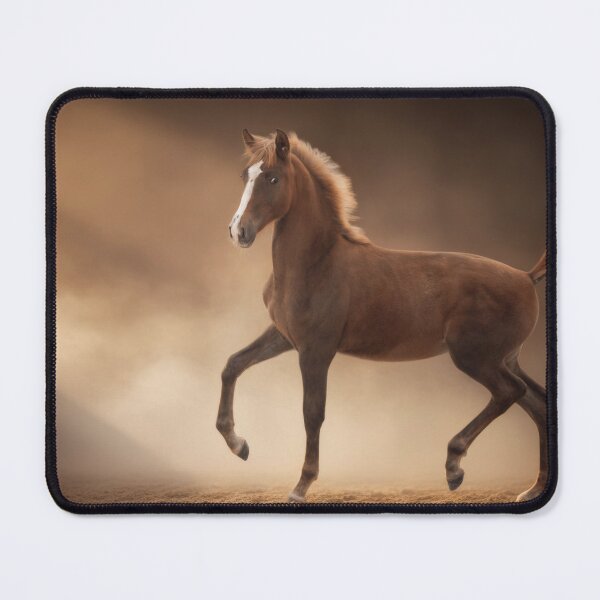 Item preview, Portrait of a red foal against a soft golden-brown light background designed and sold by Julia Shepeleva.