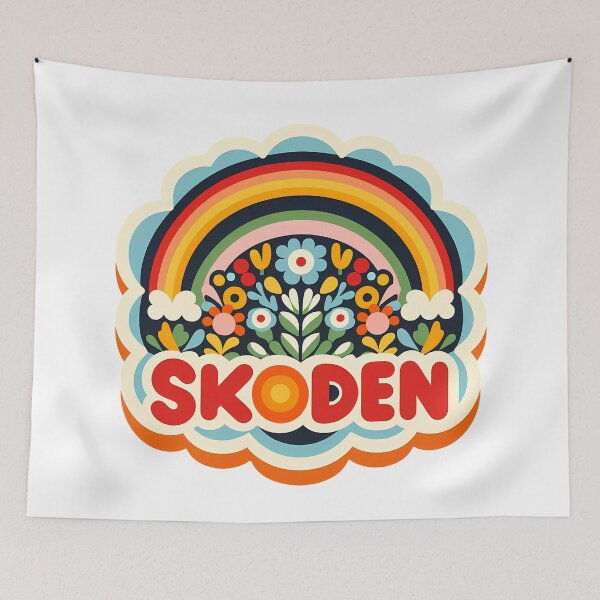 Item preview, SKODEN Soft Pastel Folk Rainbow – Scandinavian Folk Art by heidiannemorris © designed and sold by FOLK ART FUSION by heidiannemorris.