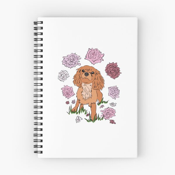 Item preview, Ruby Cavalier King Charles Spaniel with Peonies designed and sold by craftifizebylo.