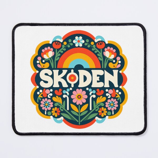 Item preview, SKODEN Teal Meadow Folk Rainbow – Scandinavian Folk Art by heidiannemorris © designed and sold by FOLK ART FUSION.