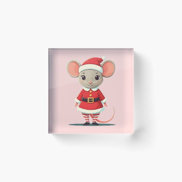 Item preview, Mouse in a Santa's helper dress designed and sold by PrintLabStudio.
