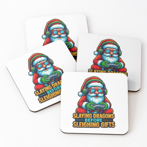 Item preview, Slaying Dragons Before Sleighing Gifts – Epic Gamer Santa designed and sold by SVALANART.