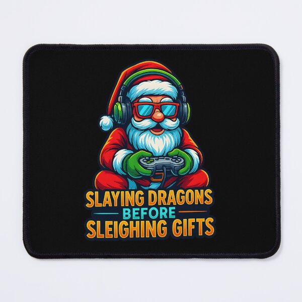 Item preview, Slaying Dragons Before Sleighing Gifts – Epic Gamer Santa designed and sold by SVALANART.