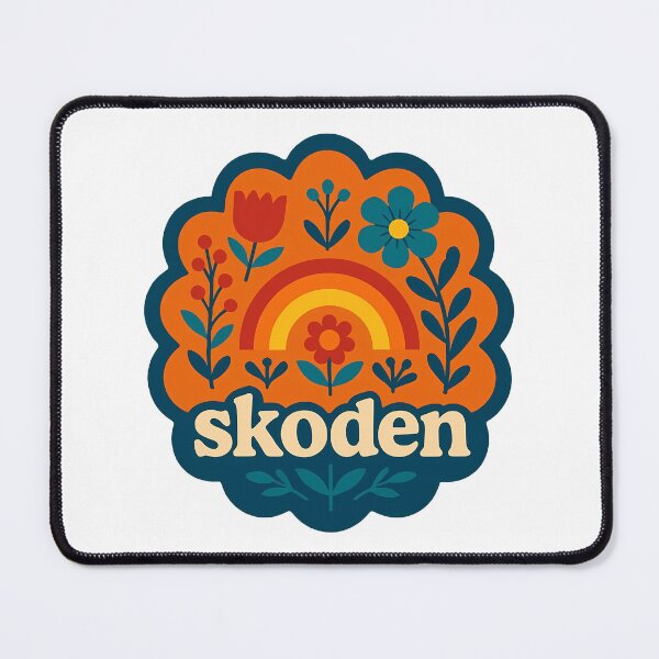 Item preview, SKODEN Warm Sunset Folk Rainbow – Scandinavian Folk Art by heidiannemorris © designed and sold by FOLK ART FUSION by heidiannemorris.