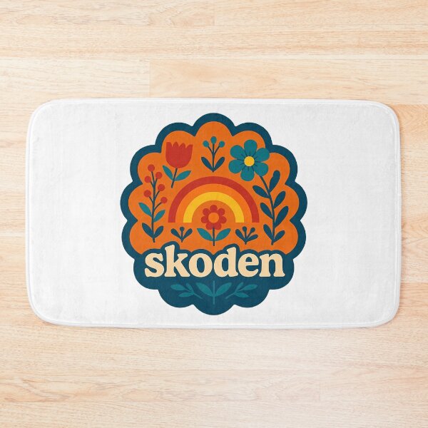 Item preview, SKODEN Warm Sunset Folk Rainbow – Scandinavian Folk Art by heidiannemorris © designed and sold by FOLK ART FUSION by heidiannemorris.