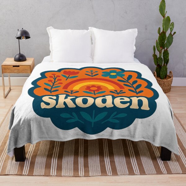 Item preview, SKODEN Warm Sunset Folk Rainbow – Scandinavian Folk Art by heidiannemorris © designed and sold by FOLK ART FUSION by heidiannemorris.