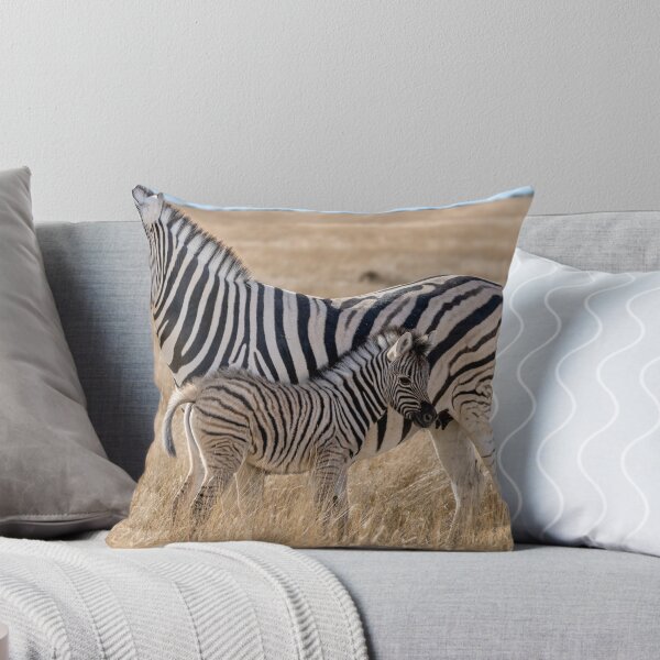 Item preview, Plains Zebra Mother With Foal In Golden Grass Etosha designed and sold by DavideAntoniani.
