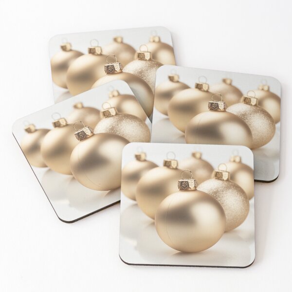 Item preview, Gold Christmas Baubles on White Background designed and sold by fadiabb87.