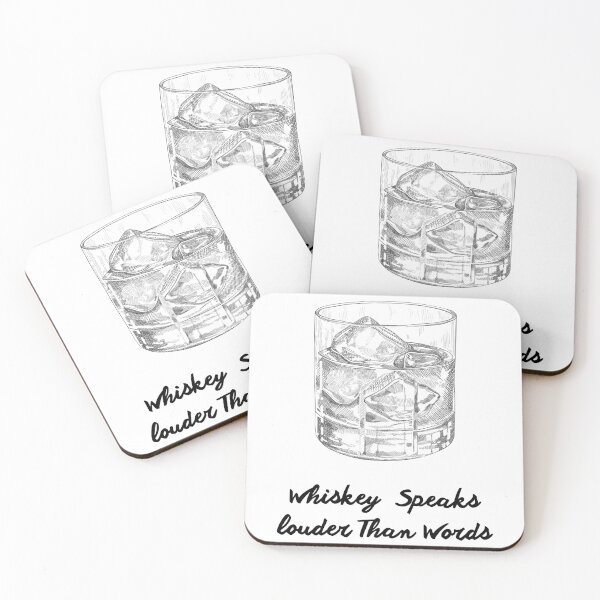 Item preview, Whiskey Speaks Louder Than Words – Funny Whiskey Quote designed and sold by PrintJoy2025.