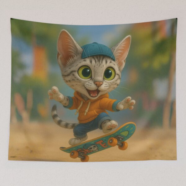 Item preview, Skater Egyptian Mau Cat designed and sold by Sillytoe.