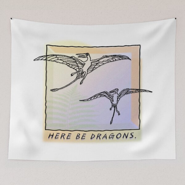 Item preview, Here be Dragons! classic 90s exotic nature shirt Pterosaurs,Ropen, Cryptozoology designed and sold by The Paleo shop ..